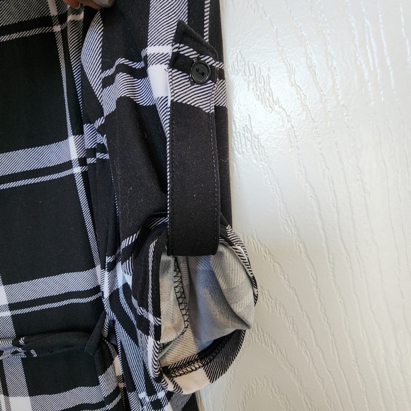 Justify Buffalo Flaid Flannel 3/4 Sleeve Button Down Shirt Dress Women's Small - Picture 5 of 12